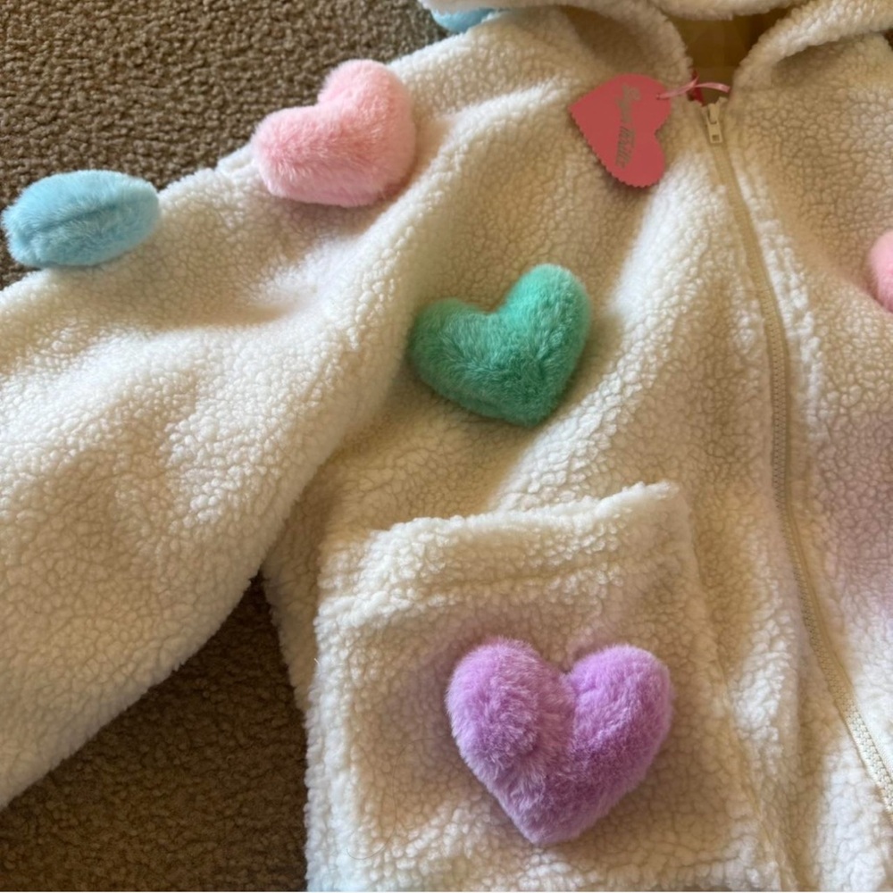 Sugar Thrillz Dolls Kill ‘SNUGGLE WONDERLAND’ Sherpa Hoodie Jacket White M/L NWT - Picture 6 of 10